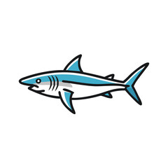 Illustration of a Sleek Blue Shark Swimming Gracefully in the Ocean