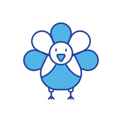 Turkey icon isolated on a white background. Vector illustration.