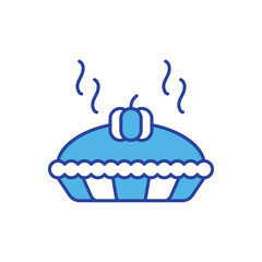 Pumpkin Pie icon isolated on a white background. Vector illustration.
