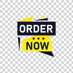 Order now Button web template Banner Label order now sign icon Vector illustration