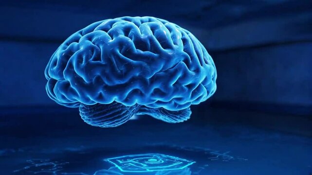Futuristic Human Brain with Cybernetic Circuits & Glowing Digital Interface