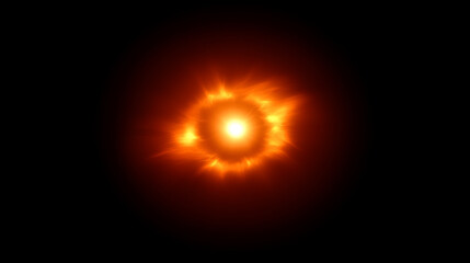 Fototapeta premium Dramatic Celestial Fireball Bursting in Space with Intense Bright Light and Fiery Orange Flames