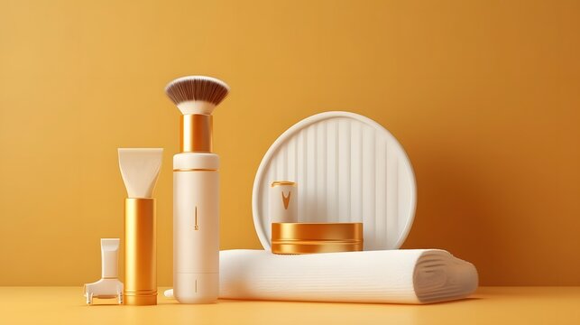 Luxurious self care routine featuring an array of skincare tools and pampering elements creating a serene and rejuvenating experience for personal wellness and glowing skin