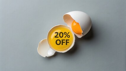 Cracked Egg with 20 Off Discount Promotion Offer on Shell