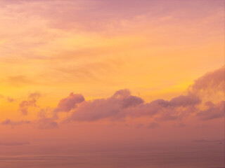 Sunrise Phang Nga bay Thailand Aerial top view