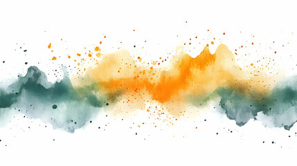 Abstract watercolor orange and green splash banner