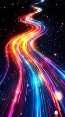 Obraz premium Digital technology universe future neon light poster background