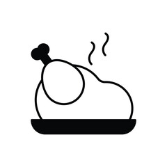 Chicken icon isolated on a white background. Vector illustration.