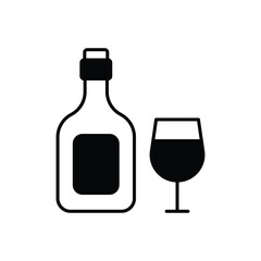 Wine  icon isolated on a white background. Vector illustration.