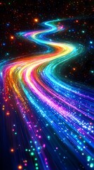 Obraz premium Digital technology universe future neon light poster background