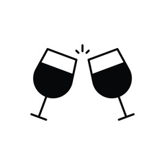 Wine Glass icon isolated on a white background. Vector illustration.
