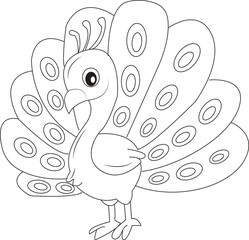 Cute peacock illustration design