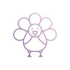 Turkey icon isolated on a white background. Vector illustration.