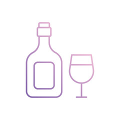 Wine  icon isolated on a white background. Vector illustration.