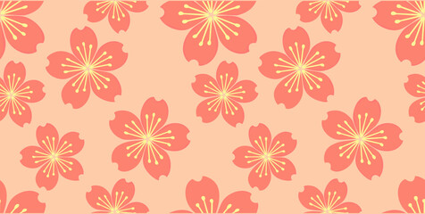 Sakura flower seamless pattern vector illustration. Cherry blossom pattern.
