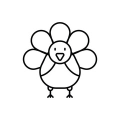 Turkey icon isolated on a white background. Vector illustration.