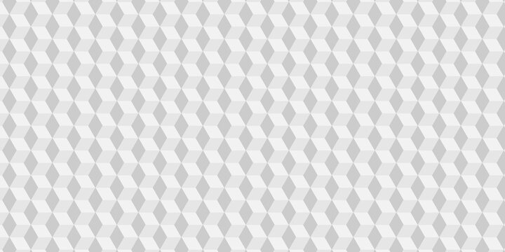 Minimal cubes geometric tile and mosaic wall grid retro digital hexagon technology wallpaper background. white and gray block cube structure backdrop square triangle texture vintage design.