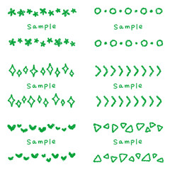 手描きのクレヨン素材　いろいろなフレームセット