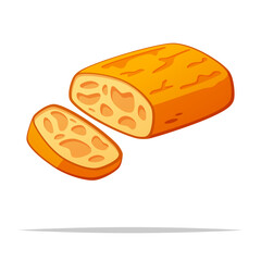 Italian bread stirato vector isolated illustration