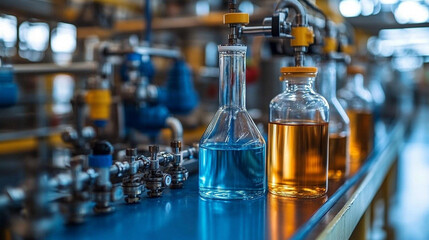 A hydrogen reactor in a modern industrial setting, symbolizing innovation, sustainability, and clean energy solutions, highlighting the future of green technology in energy production