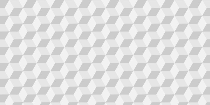 Fototapeta Minimal cubes geometric tile and mosaic wall grid retro digital hexagon technology wallpaper background. white and gray block cube structure backdrop square triangle texture vintage design.  