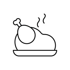 Chicken icon isolated on a white background. Vector illustration.