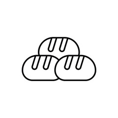 Bread Roll icon isolated on a white background. Vector illustration.