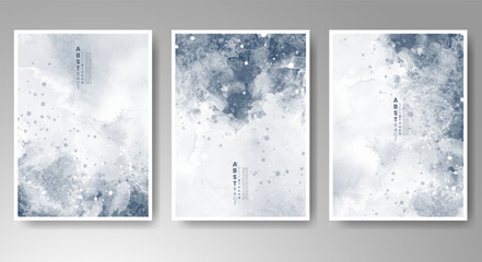 Set of bright colorful vector watercolor background. Design for your date, postcard, banner, logo. 