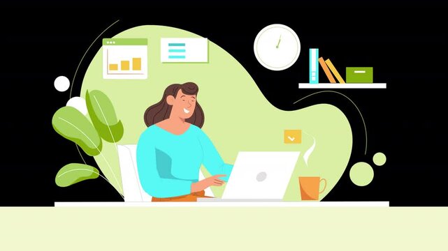 Illustrate the remote work experience with vector scenes highlighting virtual tools and teamwork.