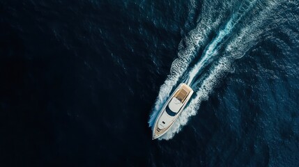Luxury Yacht Sailing on the Deep Blue Sea