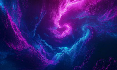 Dynamic neon fractal design with swirling electric currents for futuristic visuals