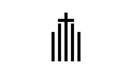 Modern Church symbol, black isolated silhouette