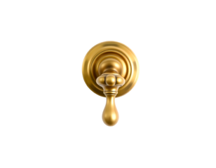 Golden doorknob isolated on transparent background