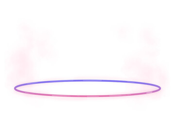 Platform Neon Blue and Pink Platform with Fog, Smoke, Backlit, Template for Web and Print Use