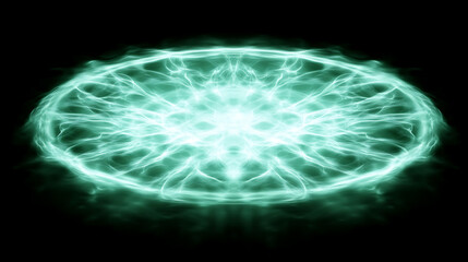 Enigmatic Orb of Cyan Energy Field A Captivating Display of Digital Art and Sci Fi Aesthetics