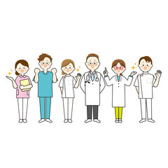 医療従事者の人物セット　全身イラスト