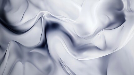 Abstract grayscale image of flowing fabric with soft folds and subtle shadows.