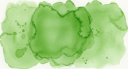 An artistic representation of fluid green watercolor strokes blending harmoniously Incorporate natural textures