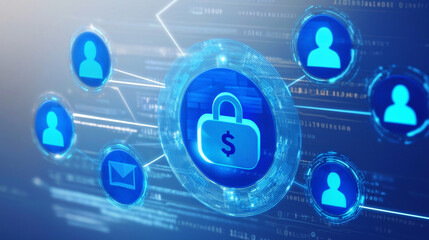 Fototapeta premium intelligence and machine optimization enhance services with secure monitoring privacy and risk management.