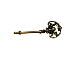 Vintage key isolated on transparent background