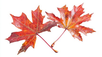 Fototapeta premium Autumn leaves showcase vibrant colors in a stunning arrangement evoking the essence of seasonal change and nature's artistry in a tranquil setting