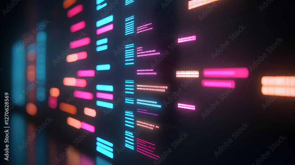 Poster data visualization event digital space graphic display modern environment close-up view tech concept
