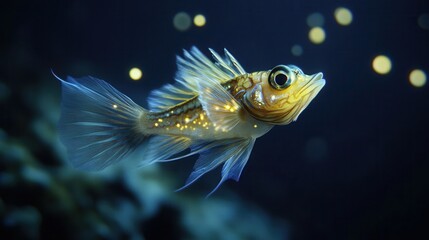 Colorful fish swimming gracefully in deep ocean underwater photography marine environment close-up view