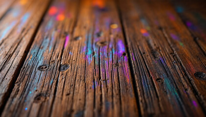 Naklejka premium A wooden table with full colour