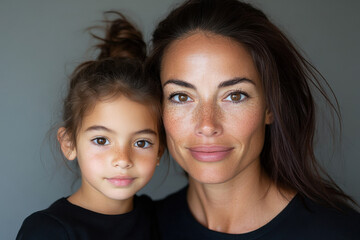Mother and daughter sharing a tender moment of affection and love