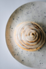 Beautiful plate with a cinnabon