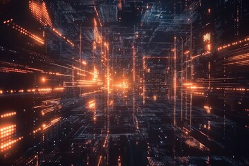 Fototapeta premium Abstract polygonal space low poly dark background with connecting dots and lines