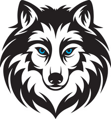 Wolf Head Silhouette Vector - Bold Black and White Illustration Art & Illustration