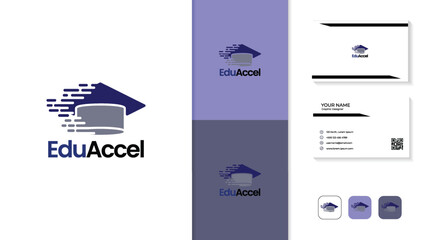 Education logo, learning logo, academic logo including business card design