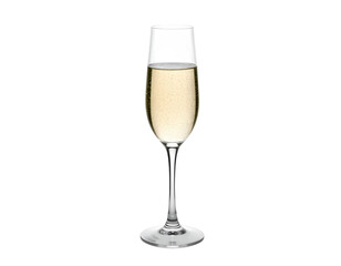 Glass of champagne isolated on transparent background
